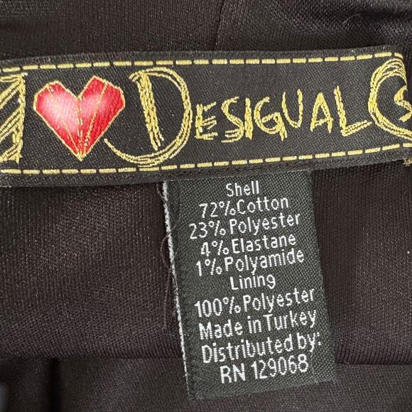 Desigual Mesh Floral Mini Dress Embroidery Boho Y2K Romantic Goth Black S - Picture 6 of 6